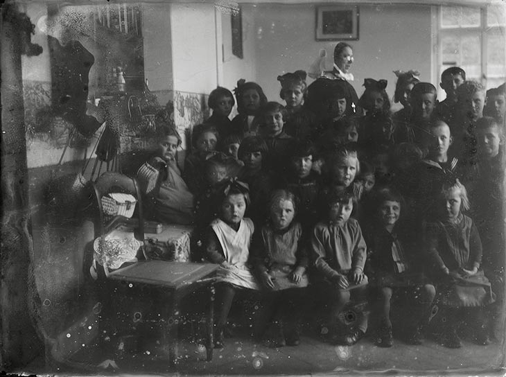 antikes Foto einer Schulklasse
