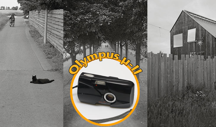 Olympus mju 2 Point und Shoot Kamera mit drei Beispielbildern